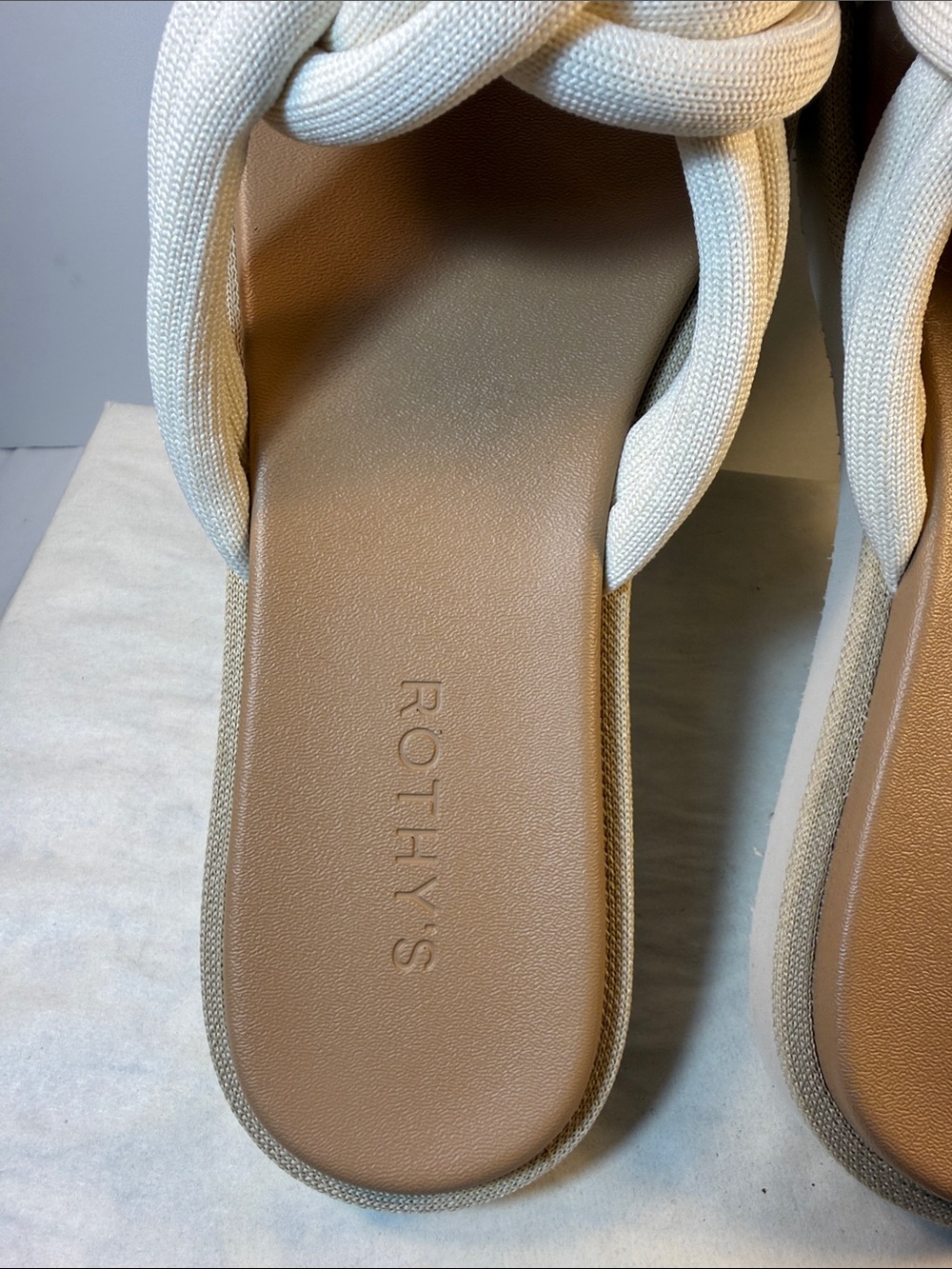 Rothy's Cream Braided Knot Slide Sandals - Picture 2 of 4